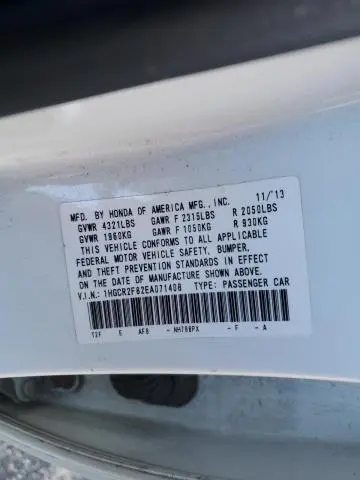 2014 HONDA ACCORD EXL  