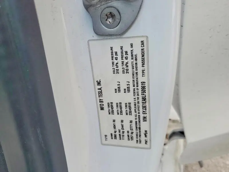 2020 TESLA MODEL 3   