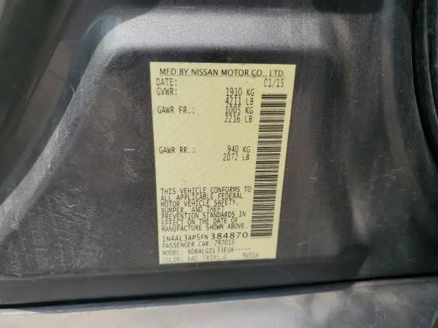 2015 NISSAN ALTIMA 2.5  