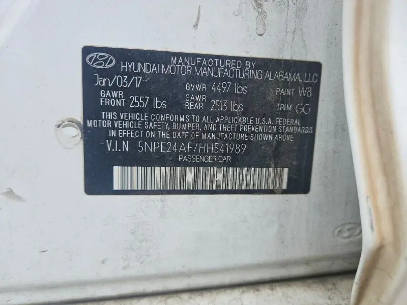 2017 HYUNDAI SONATA SE  