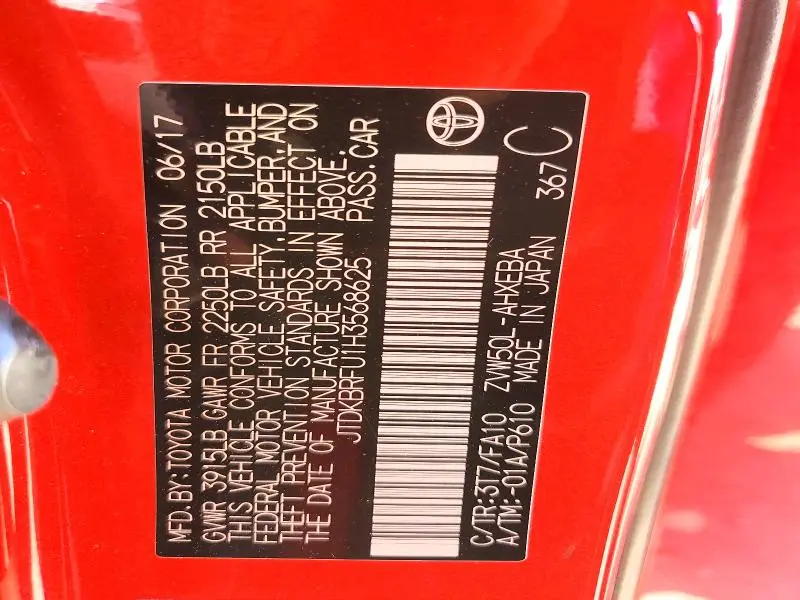 2017 TOYOTA PRIUS TWO  