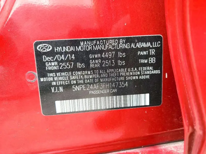 2015 HYUNDAI SONATA SE  