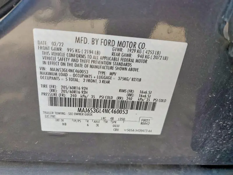 2022 FORD ECOSPORT SE  