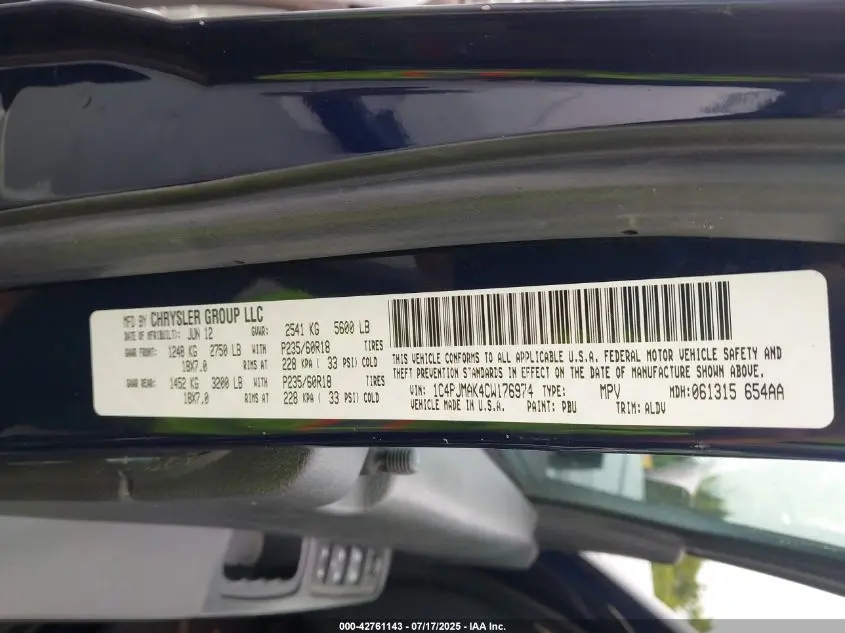 2012 JEEP LIBERTY SPORT