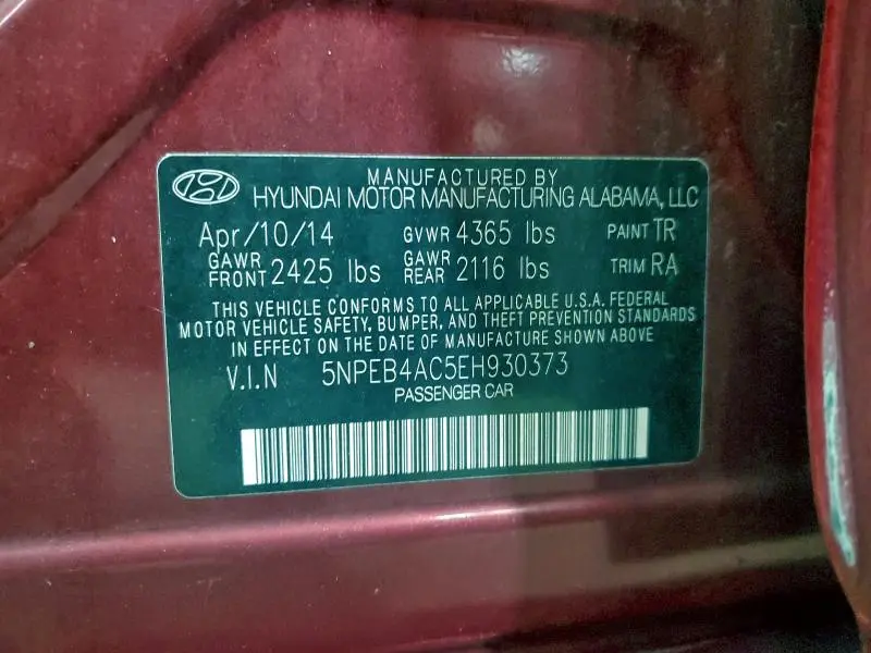 2014 HYUNDAI SONATA GLS  