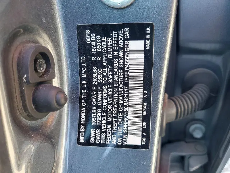 2018 HONDA CIVIC EX  