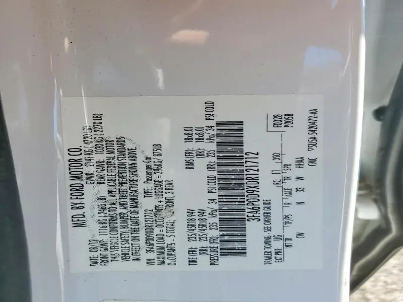 2013 FORD FUSION TITANIUM  