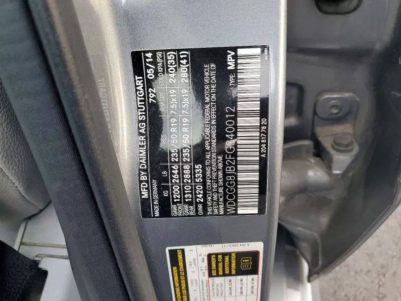 2015 MERCEDES-BENZ GLK 350 4MATIC  