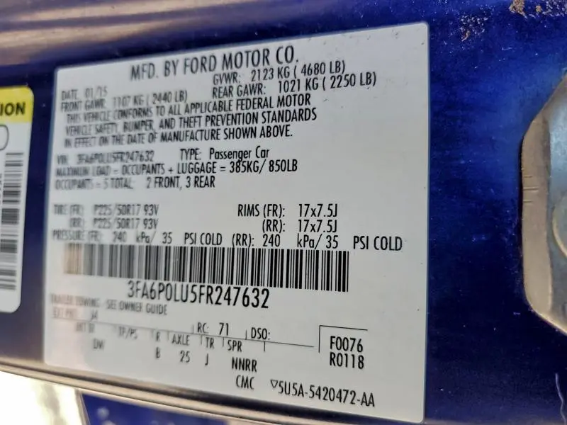 2015 FORD FUSION SE HYBRID  