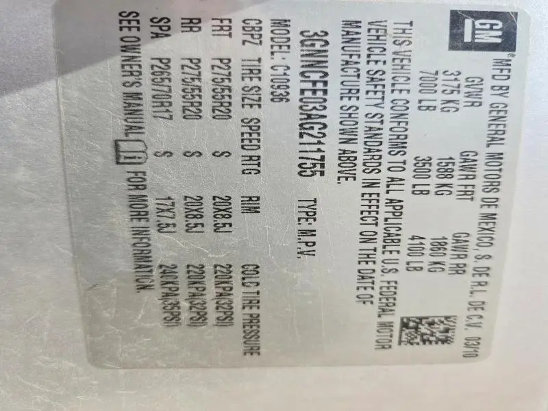 2010 CHEVROLET AVALANCHE LT  