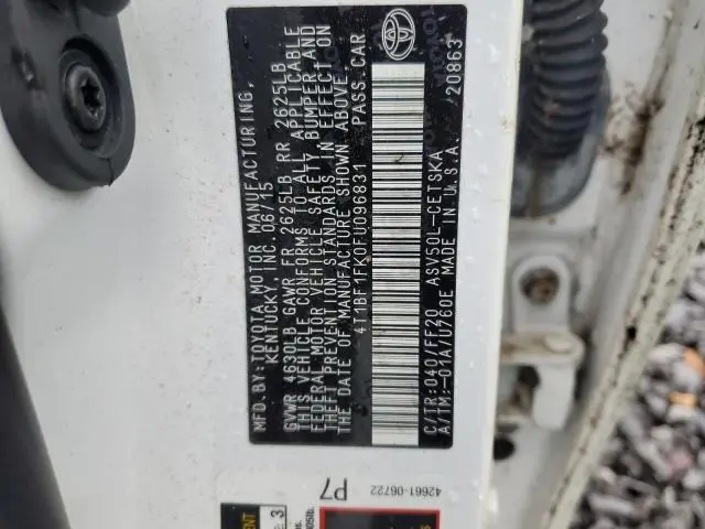 2015 TOYOTA CAMRY LE  