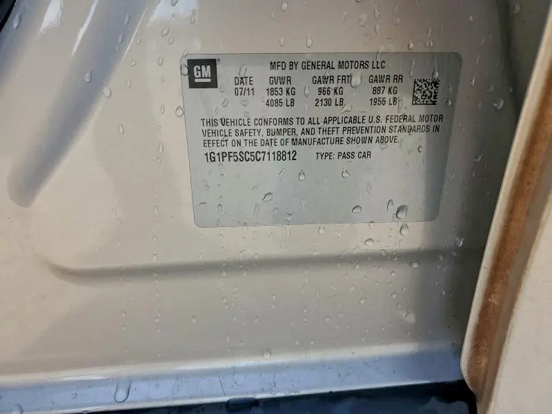 2012 CHEVROLET CRUZE LT  