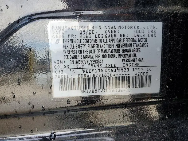 2020 NISSAN SENTRA SV  