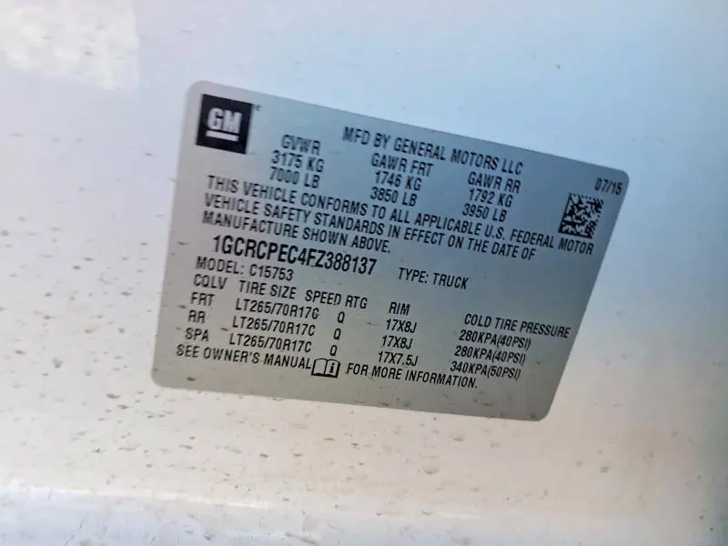 2015 CHEVROLET SILVERADO C1500  