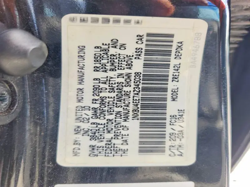 2010 TOYOTA COROLLA LE  