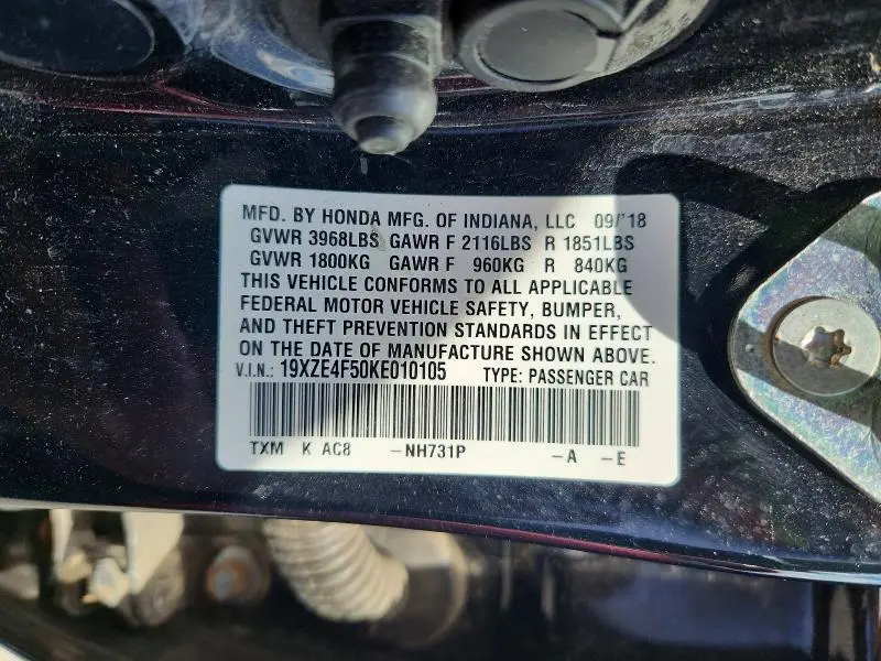 2019 HONDA INSIGHT EX  