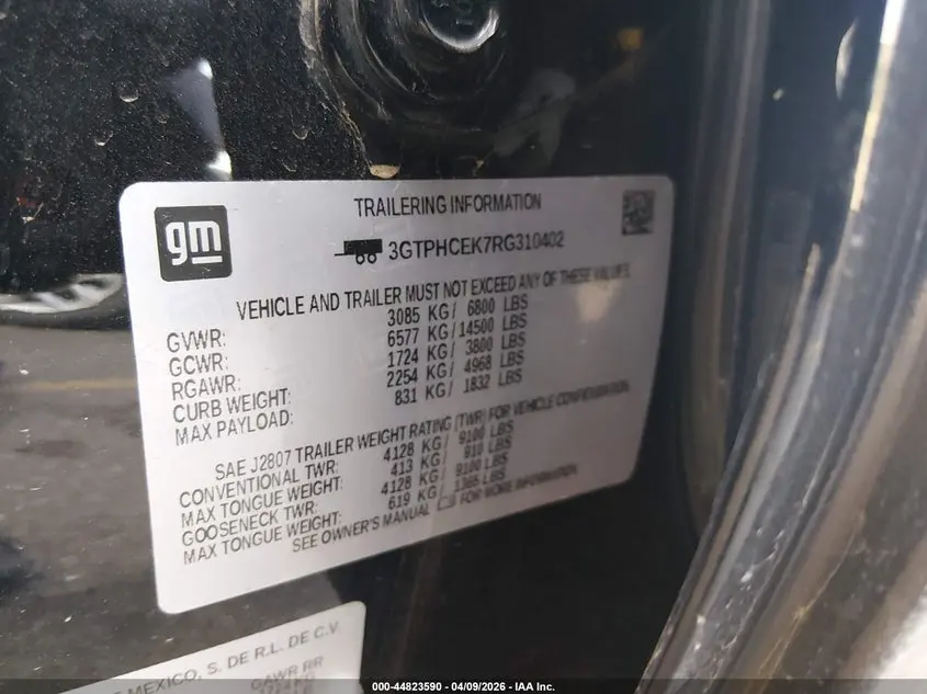 2024 GMC SIERRA 1500 2WD  SHORT BOX ELEVATION