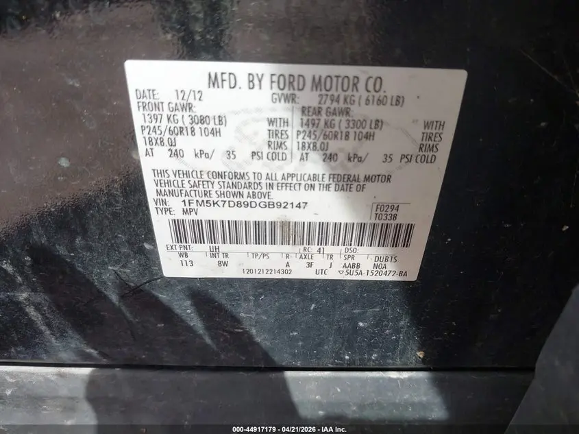 2013 FORD EXPLORER XLT