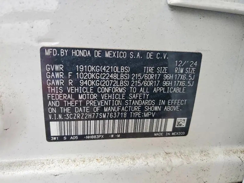 2025 HONDA HR-V EXL  