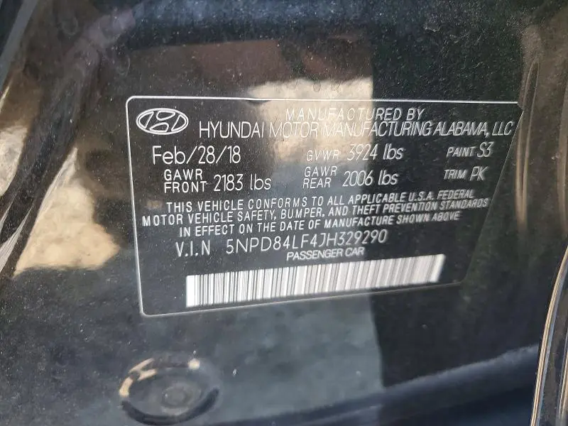 2018 HYUNDAI ELANTRA SEL  