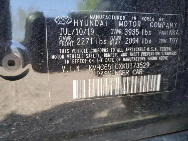 2019 HYUNDAI IONIQ BLUE