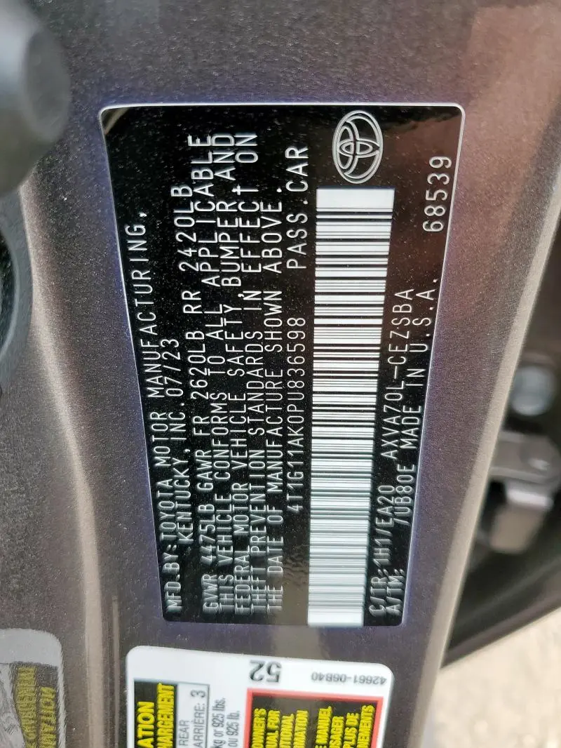 2023 TOYOTA CAMRY SE NIGHT SHADE  
