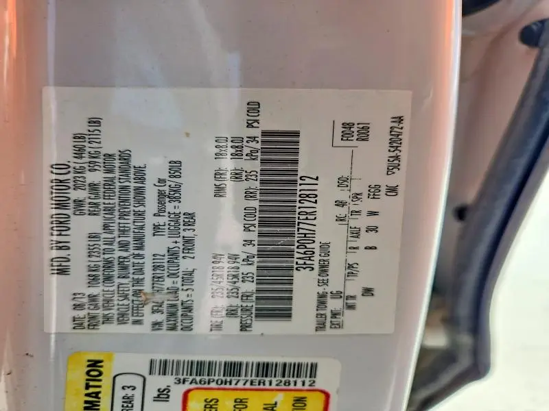 2014 FORD FUSION SE  