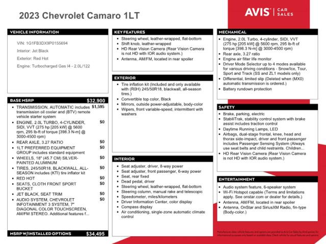 2023 CHEVROLET CAMARO LS