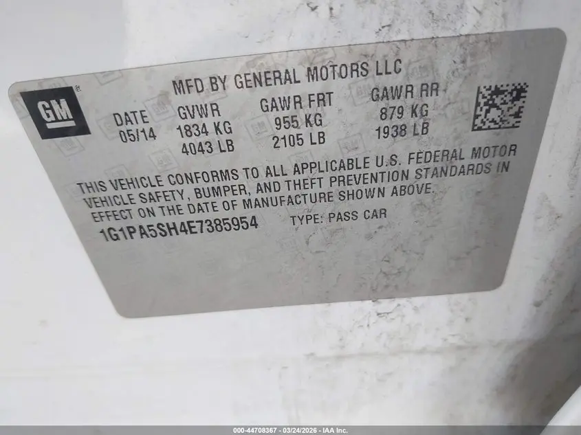 2014 CHEVROLET CRUZE LS AUTO