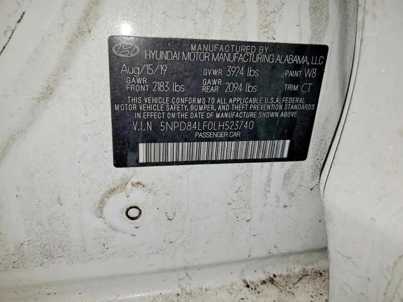 2020 HYUNDAI ELANTRA SEL  