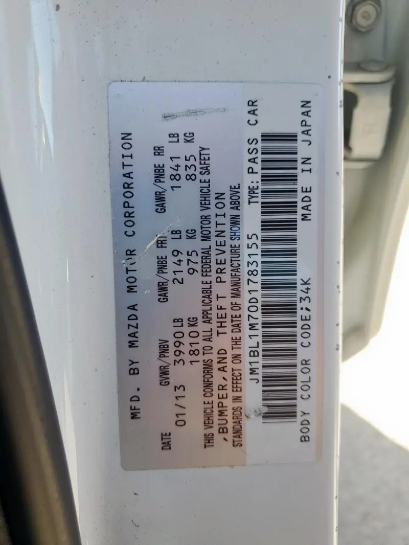 2013 MAZDA 3 I  
