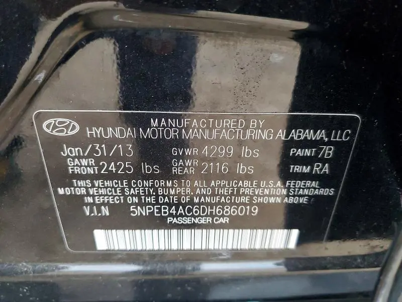 2013 HYUNDAI SONATA GLS  