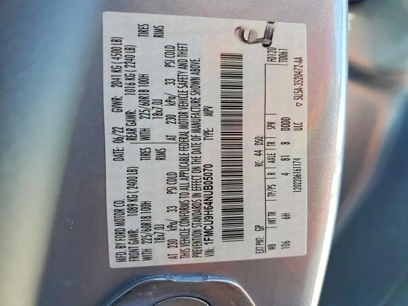 2022 FORD ESCAPE SEL  