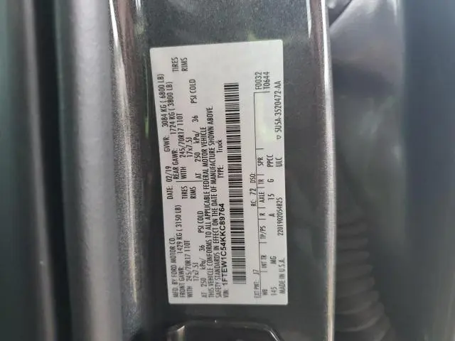 2019 FORD F150 SUPERCREW  