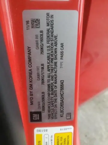 2017 CHEVROLET SPARK 1LT  