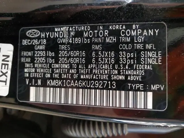2019 HYUNDAI KONA SE