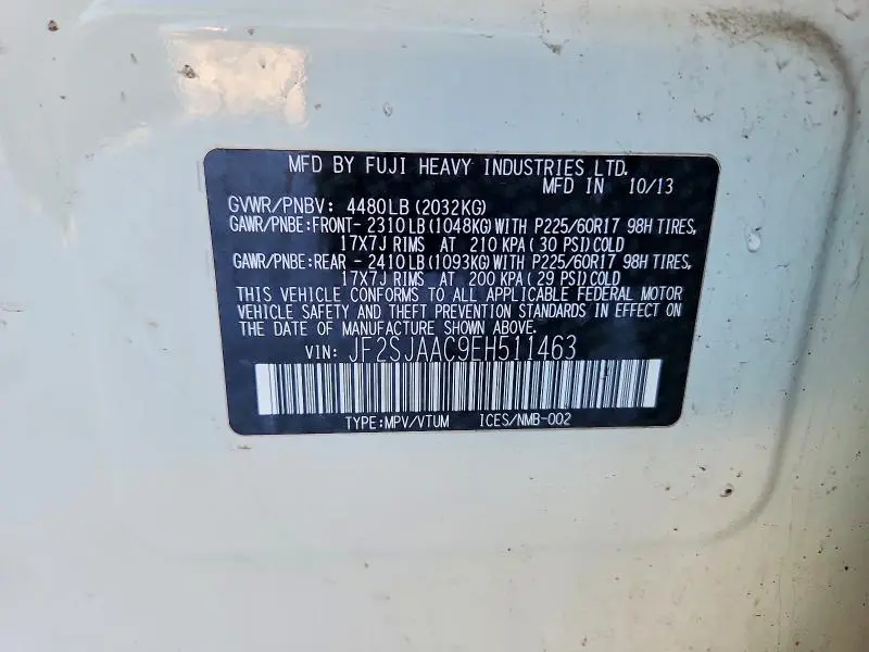 2014 SUBARU FORESTER 2.5I  