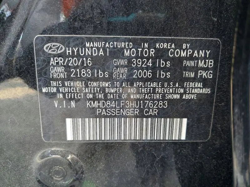 2017 HYUNDAI ELANTRA SE  