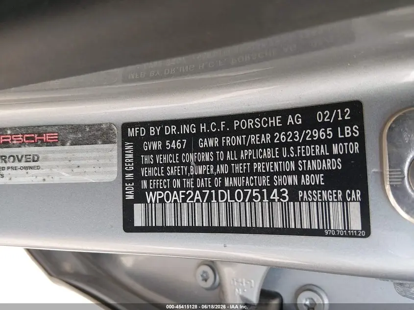 2013 PORSCHE PANAMERA GTS