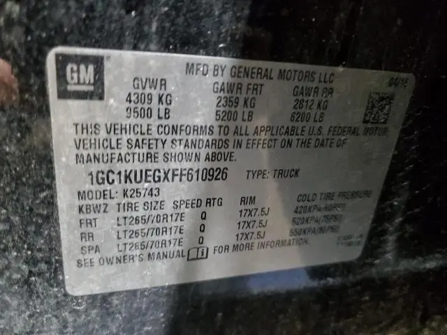 2015 CHEVROLET SILVERADO K2500 HEAVY DUTY  