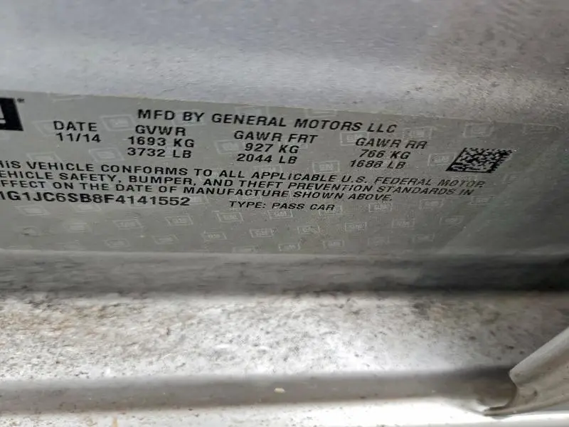 2015 CHEVROLET SONIC LT  