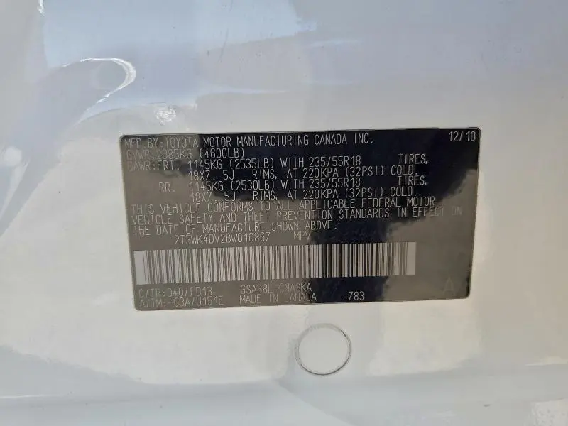 2011 TOYOTA RAV4 SPORT  