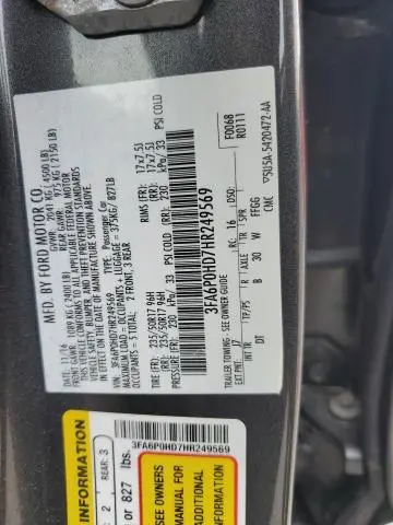 2017 FORD FUSION SE  