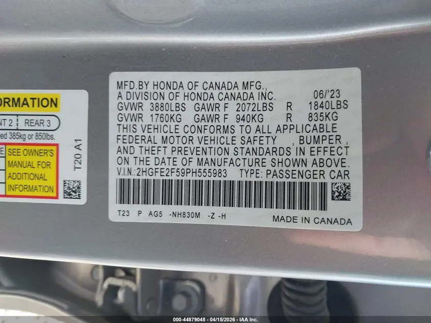2023 HONDA CIVIC SPORT