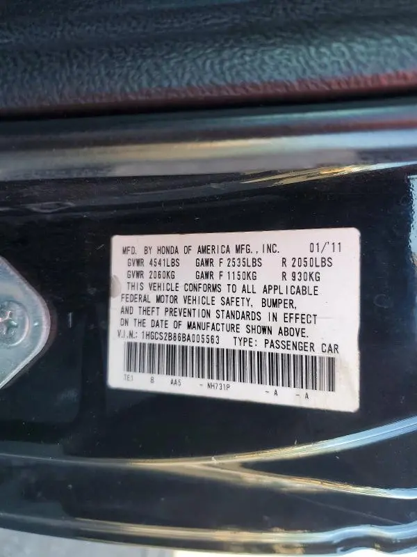 2011 HONDA ACCORD EXL  