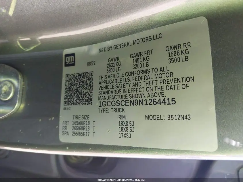 2022 CHEVROLET COLORADO 2WD  SHORT BOX LT