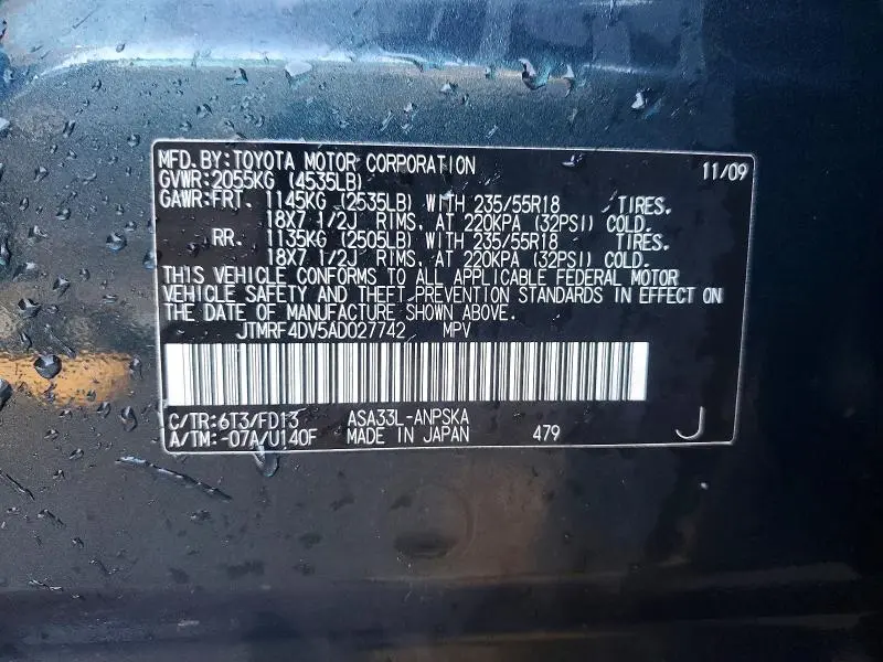 2010 TOYOTA RAV4 SPORT  