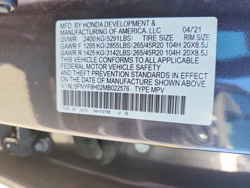 2021 HONDA PASSPORT ELITE  
