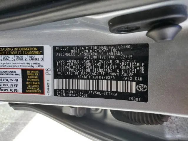 2015 TOYOTA CAMRY LE  