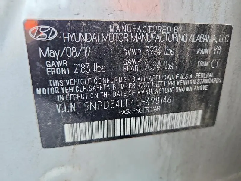 2020 HYUNDAI ELANTRA SEL  